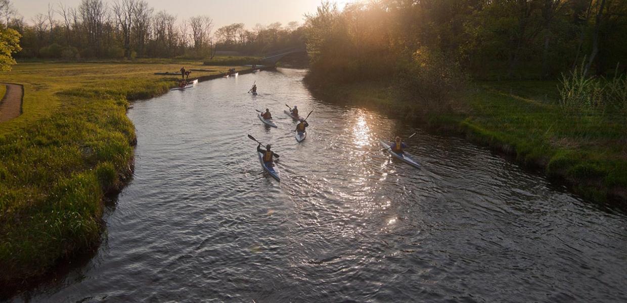 Kayaks on the Gudenå River in Randers