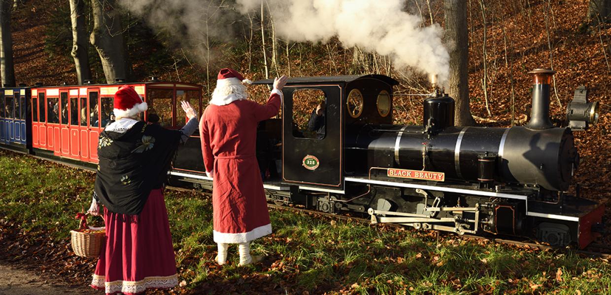 Julemanden ankommer til Ree Park Safari