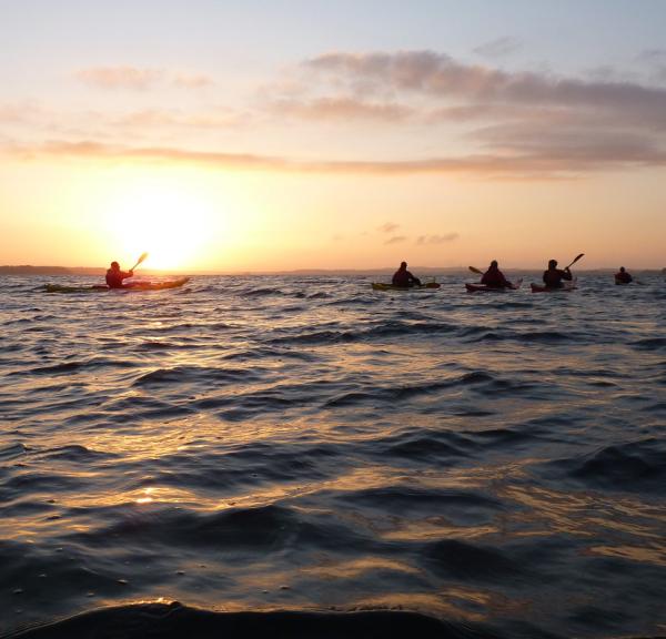 Kayaking on the ocean by Djursland's coast