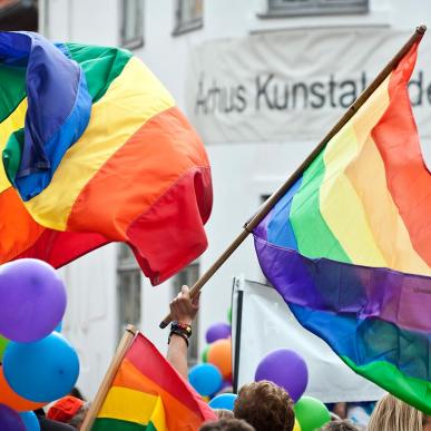 Pride flags in Aarhus