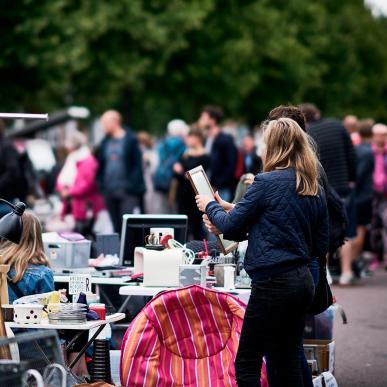 Shopping at flea market in Aarhus