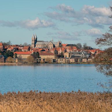 The cathedral and lake in Viborg