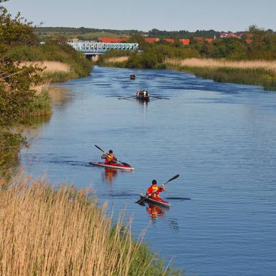 The Gudenå River by the Blue Bridge in Randers