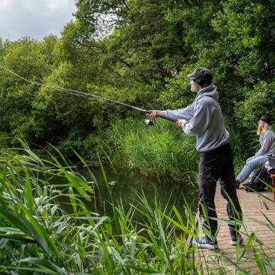 Angling in the Gudenå River in Denmark