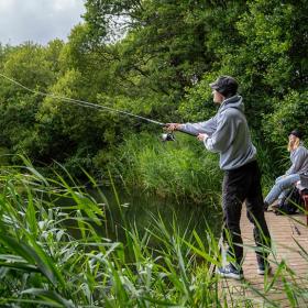 Angling in the Gudenå River in Denmark