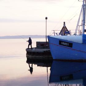 Fishing from the harbour in Ebeltoft on Djursland