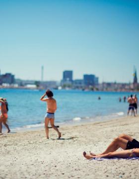Summer, beach and see near Aarhus at Den Permanente