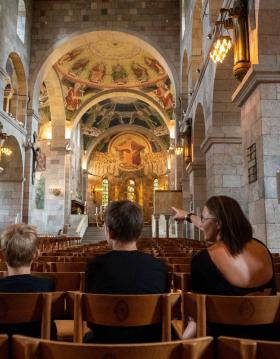 Family exploring the Viborg Cathedral