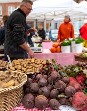 Market in Viborg with local produce