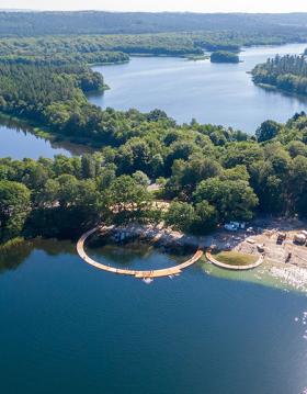 The eastern lakeside bath in Almind Lake by Silkeborg