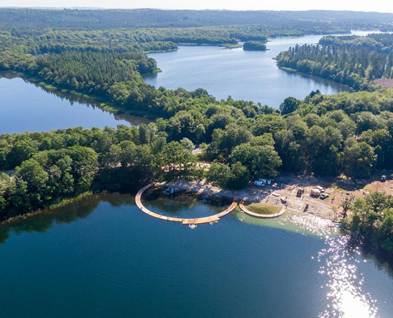 The eastern lakeside bath in Almind Lake by Silkeborg