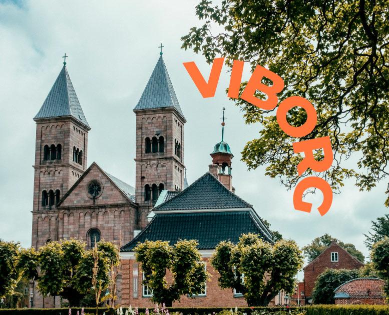 Viborg Domkirke med markør