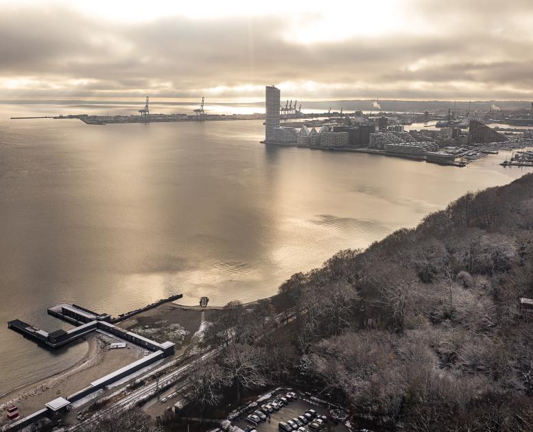 Vinterstemning over Den Parmanente og Aarhus Ø