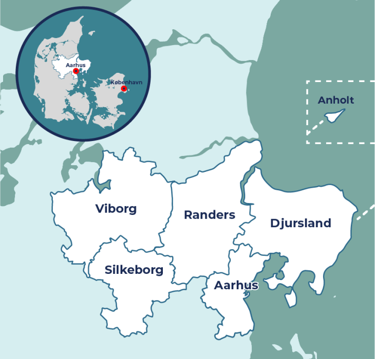 Int - The Aarhus Region on a map