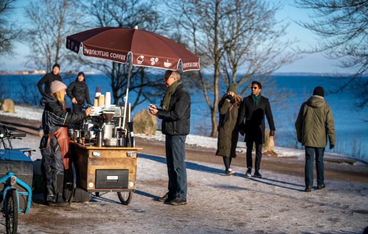 Vinter i Aarhus - hygge ved kaffevogn
